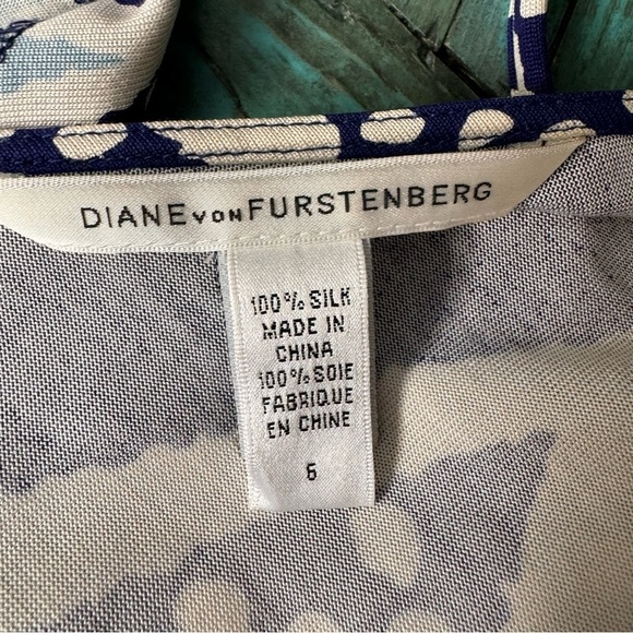 Diane Von Furstenberg Ornamentalist Diamonds Print Evrin Wrap Dress Size 6 - Picture 6 of 7